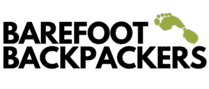 Barefoot Backpackers logo with green footprint icon, representing eco-friendly and adventurous travel experiences.