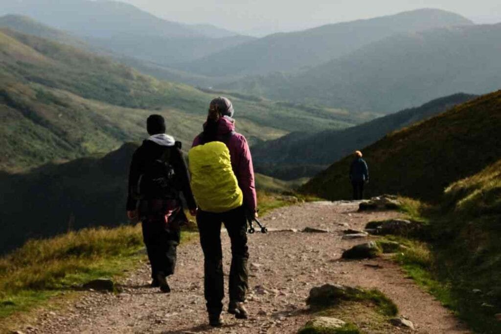 Ben Nevis Hiking with backpack