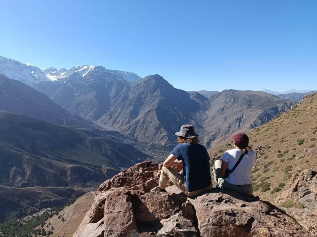 Ellen and Greg Kinsey hiking together in Morocco
