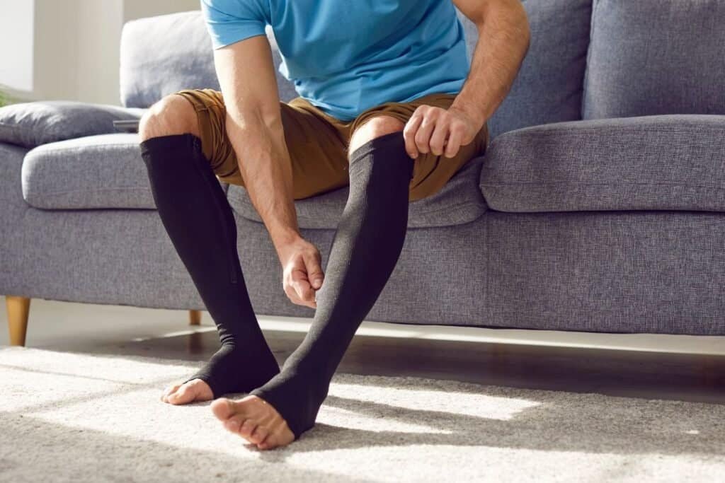 Merino Wool Compression socks at home