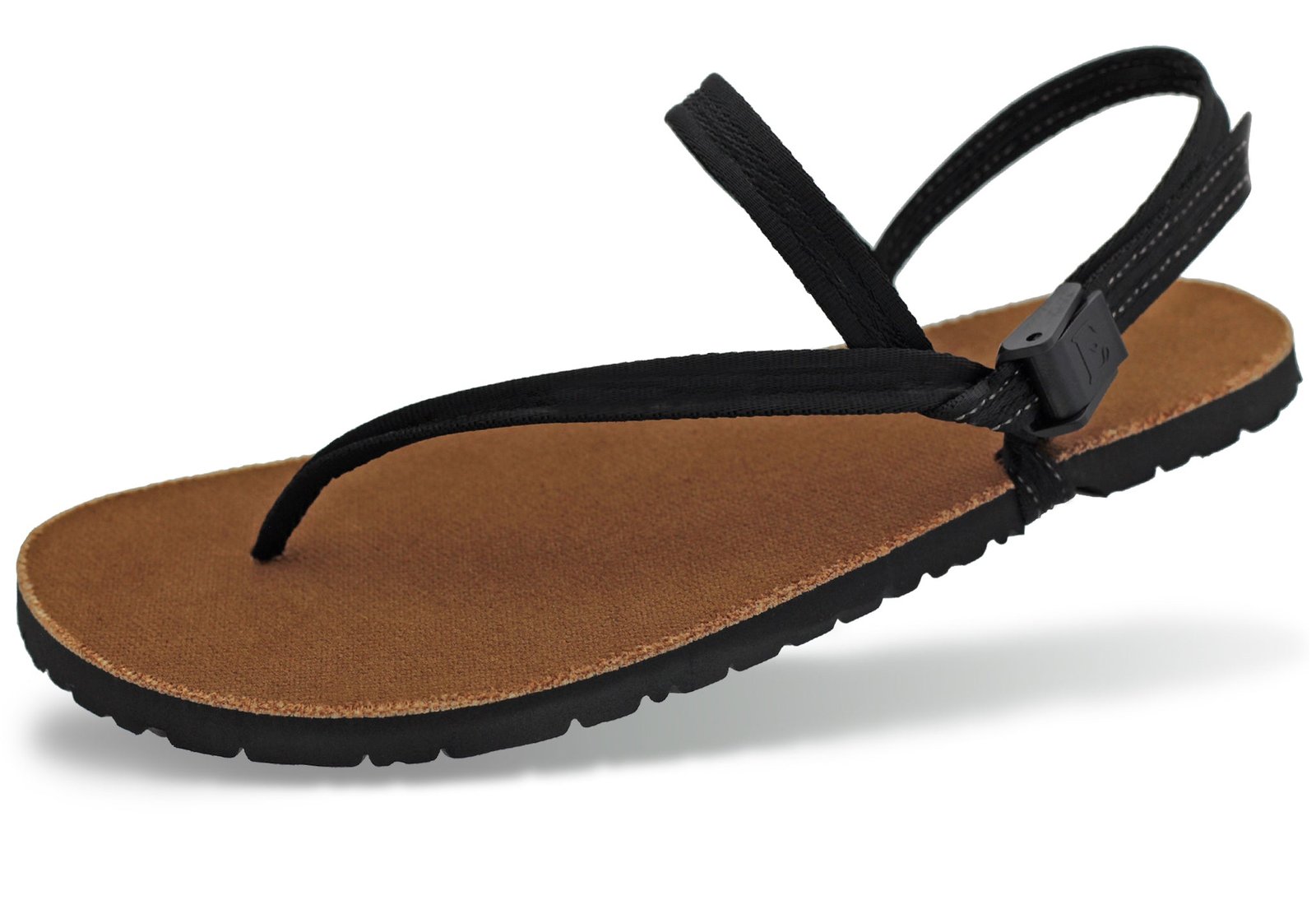 Earth Runners Alpha barefoot sandal with a black sole and conductive laces.