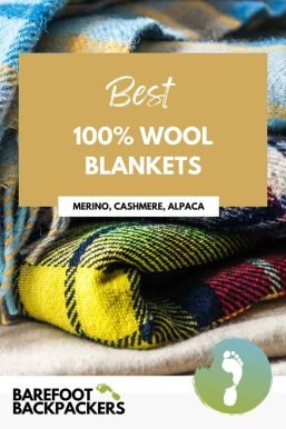 Soft, warm, 100% wool blankets made from eco-friendly merino, cashmere, and alpaca fibers for sustainable, mindful travel comfort.