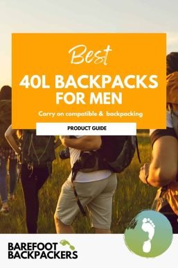 Durable 40L men's backpack for eco-friendly travel and hiking. Perfect for sustainable adventures and mindful exploration.
