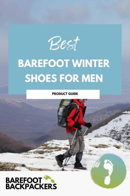 Barefoot Winter shoes for men Waterproof winter hiking shoes for men in snowy mountainous terrain.