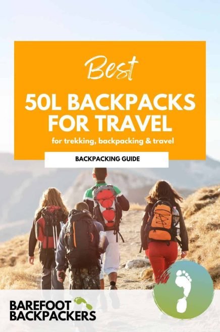 Essential 50L backpack for sustainable travel, trekking, and backpacking adventures.