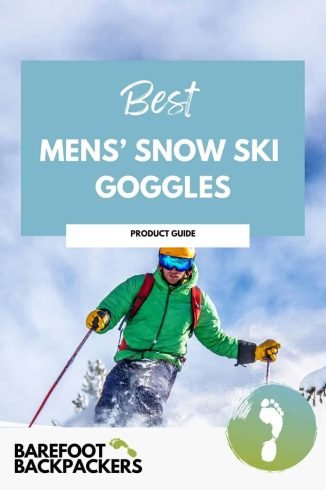 Men's snow ski goggles in action, showcasing the perfect gear for mindful winter adventures.