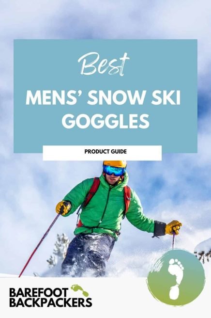 Men's snow ski goggles in action, showcasing the perfect gear for mindful winter adventures.