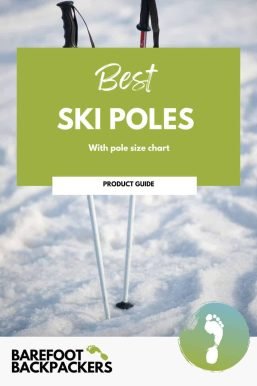 Easily recognizable snow-covered ski poles with ergonomic handles for winter adventure.