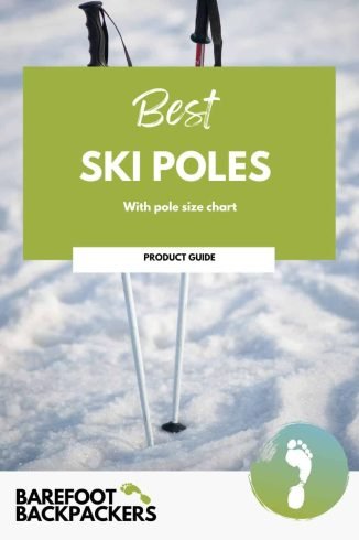 Easily recognizable snow-covered ski poles with ergonomic handles for winter adventure.