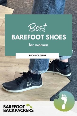 Breathable black barefoot shoes for women, ideal for travel and everyday wear, offering comfort and style, part of Barefoot Backpackers' product guide.