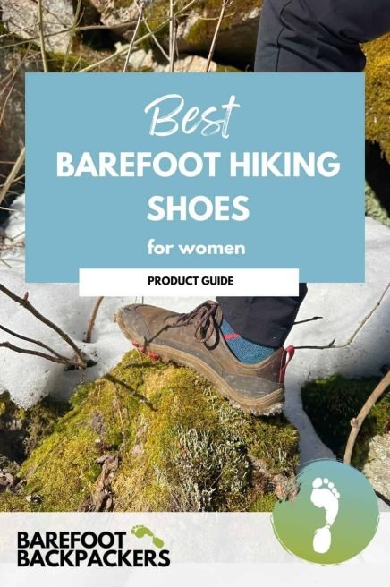 Best barefoot hiking shoes Comfortable women’s barefoot hiking shoes on mossy trail in nature, durable outdoor footwear for trekking and travel.