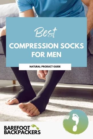 Soft black compression socks for men, designed for comfort and support during active and everyday wear. Sustainable, cozy, and eco-friendly.