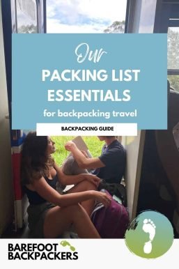 Comfortable travelers sitting inside a vehicle, preparing for backpacking adventure with essentials packed.