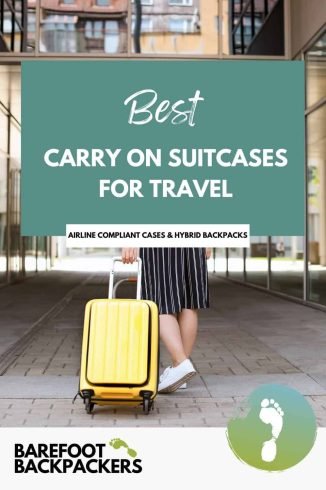 Suitcase with yellow exterior being pulled through an airport terminal for eco-friendly travel.