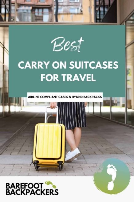 Suitcase with yellow exterior being pulled through an airport terminal for eco-friendly travel.