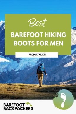 Comfortable hiking boots for men in a scenic mountain landscape, perfect for sustainable and mindful adventure travel.