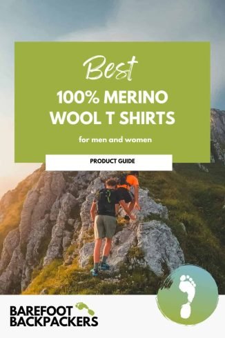 A scenic outdoor shot featuring hikers on a rocky mountain trail during sunset, emphasizing eco-conscious outdoor adventures.