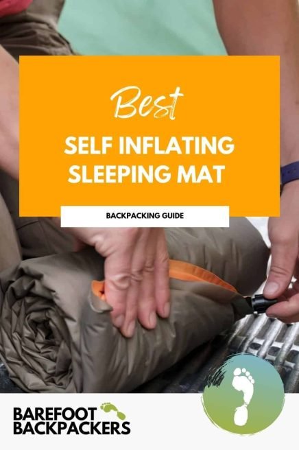 Descriptive, SEO-friendly image of a self-inflating sleeping mat being packed, emphasizing mindful travel, grounding, and eco.