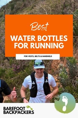 Durable water bottle for running, sustainable, lightweight, leak-proof, ideal for outdoor adventures.